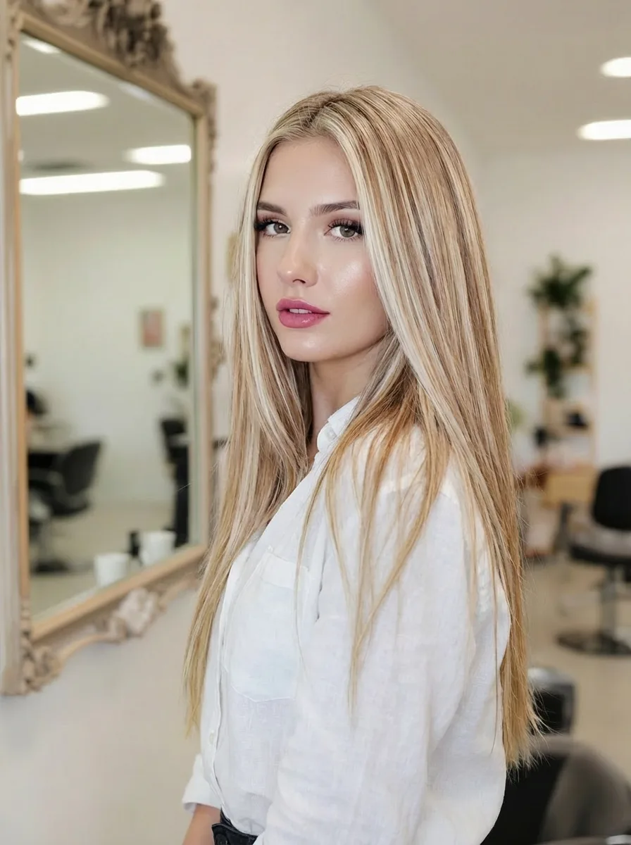 Classic Sandy Blonde Straight Layers